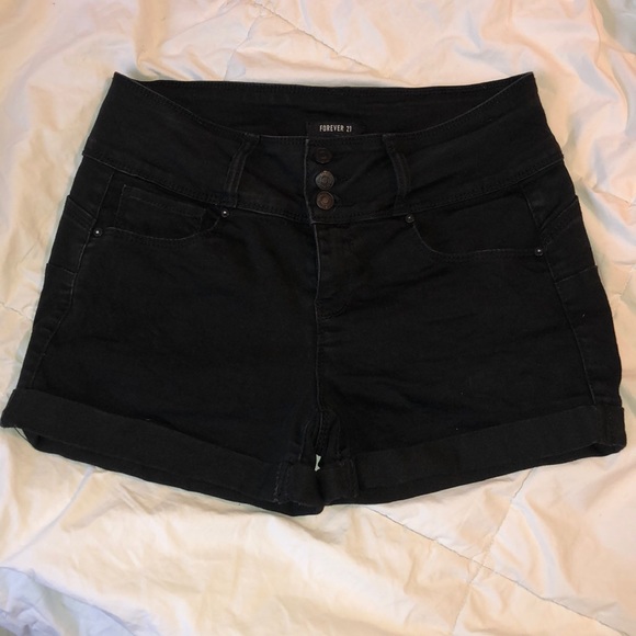 Forever 21 black jean shorts - Picture 1 of 3
